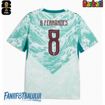 Portugalia Bruno Fernandes #8 Tricou Fotbal Replică Mondial 2026 Barbati Deplasare